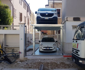 Ascensore auto Lift P1S senza tetto di copertura installazione San Benedetto del Tronto
